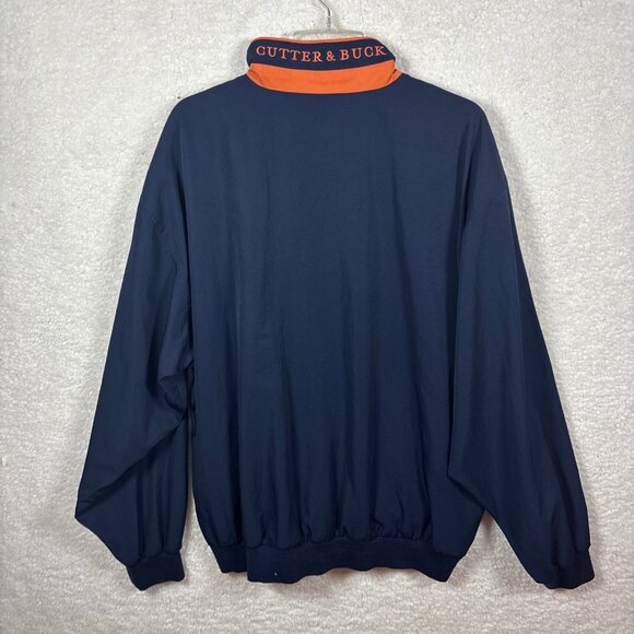Cutter & Buck Climagard Navy Blue & Orange 1/4 Zip Pullover Jacket L - Picture 9 of 16